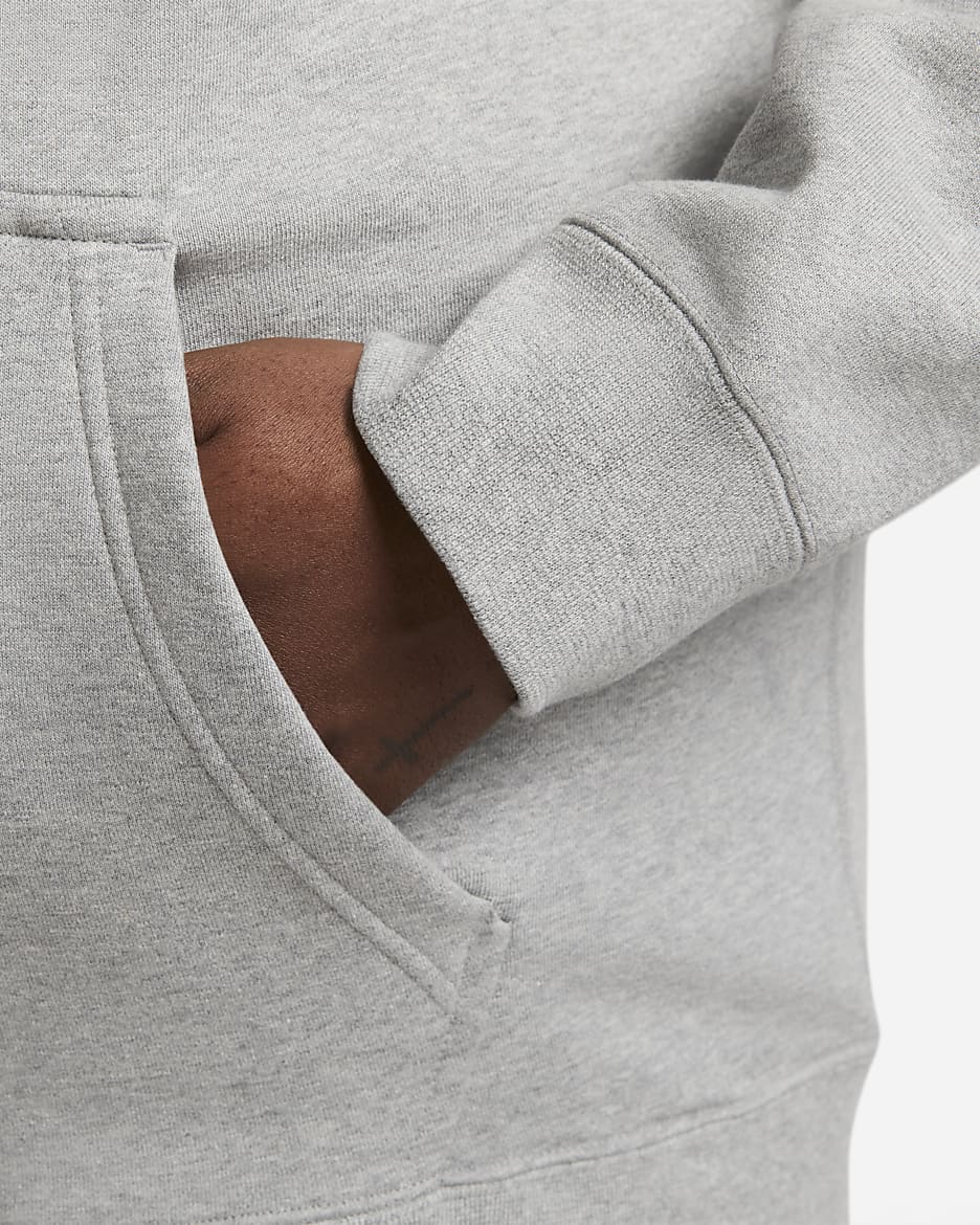 Grey nike swoosh hoodie best sale